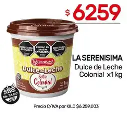 Nini Mayorista La serenisima dulce de leche colonial oferta