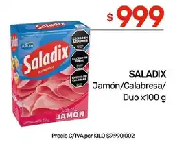 Nini Mayorista Saladix jamón/calabresa/ duo oferta