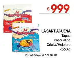 Nini Mayorista La santiagueña tapas pascualina criolla/hojaldre oferta