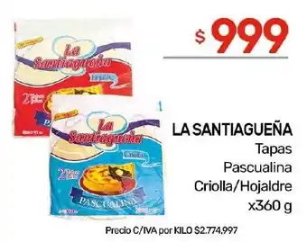 Nini Mayorista La santiagueña tapas pascualina criolla/hojaldre oferta