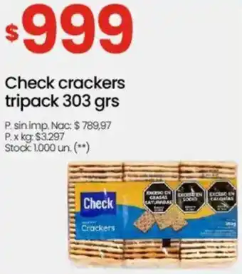 Changomas Check crackers tripack oferta