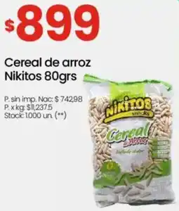 Changomas Nikitos cereal de arroz oferta