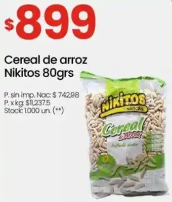 Changomas Nikitos cereal de arroz oferta