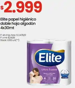 Changomas Elite papel higiénico doble hoja algodón oferta