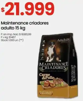 Changomas Maintenance criadores adulto oferta