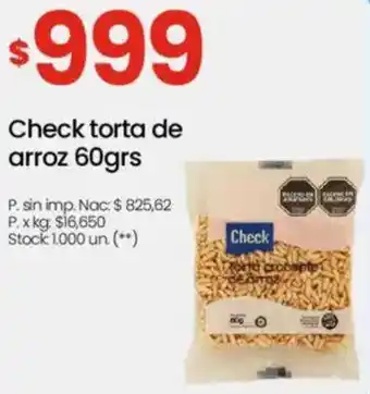 Changomas Check torta de arroz oferta
