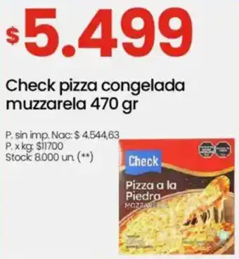 Changomas Check pizza congelada muzzarela oferta