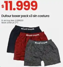 Changomas Dufour boxer pack x3 sin costura oferta
