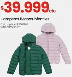 Changomas Camperas livianas infantiles oferta