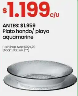 Changomas Plato hondo/ playo aquamarine oferta
