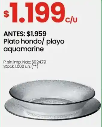 Changomas Plato hondo/ playo aquamarine oferta