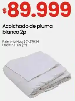 Changomas Acolchado de pluma blanco 2p oferta