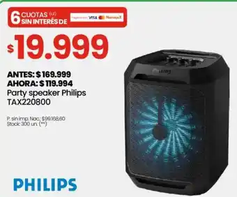 Changomas Philips party speaker philips tax220800 oferta