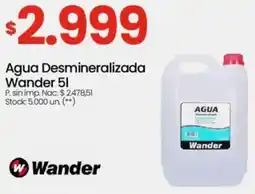 Changomas Wander agua desmineralizada oferta