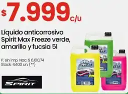 Changomas Spirit líquido anticorrosivo spirit max freeze verde, amarillo y fucsia oferta