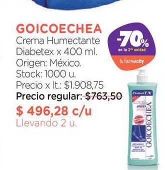 Farmacity Goicoechea Crema Humectante Diabetex x 400ml oferta