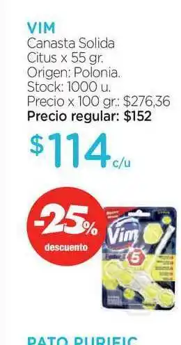 Vim Canasta Solida Citus x 55gr
