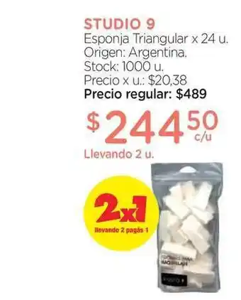 Farmacity Studio 9 Esponja Triangular x 24u oferta