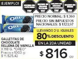Carrefour Oreo galletitas de chocolate rellena de vainilla oferta
