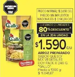 Carrefour Gallo arroz preparado sabor queso! mix vegetales oferta