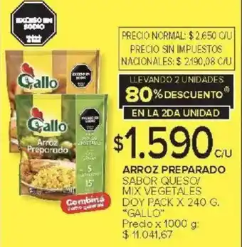 Carrefour Gallo arroz preparado sabor queso! mix vegetales oferta
