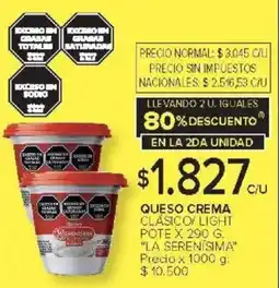 Carrefour La serenisima queso crema clásico light pote oferta