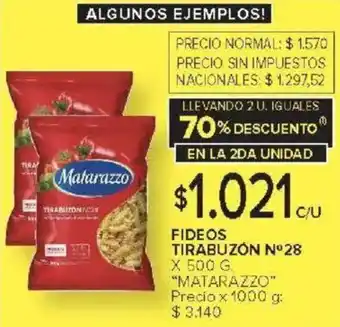 Carrefour Matarazzo fideos tirabuzón n°28 oferta