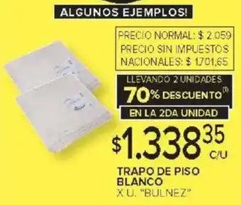 Carrefour Bulnez trapo de piso blanco oferta