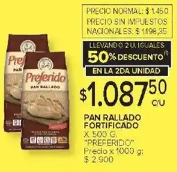 Carrefour Preferido pan rallado fortificado oferta