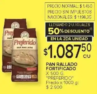 Carrefour Preferido pan rallado fortificado oferta