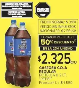 Carrefour Pepsi gaseosa cola regular botella oferta