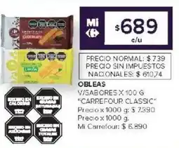 Carrefour Carrefour classic obleas v/sabores oferta