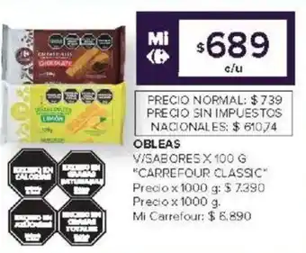 Carrefour Carrefour classic obleas v/sabores oferta