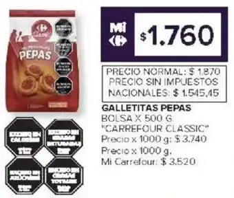 Carrefour Carrefour classic galletitas pepas bolsa oferta