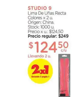 Farmacity Studio 9 Lima De Uñas x 2u. oferta