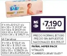 Carrefour Carrefour my baby pañal hiper pack vitalles oferta