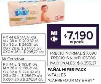Carrefour Carrefour my baby pañal hiper pack vitalles oferta