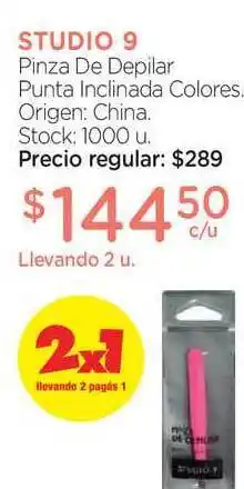 Farmacity Studio Pinza De Depilar Punta Inclinada Colores oferta