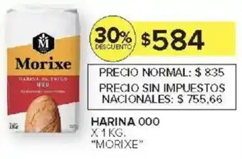 Carrefour Morixe harina 000 oferta