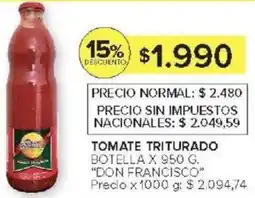 Carrefour Don francisco tomate triturado botella oferta