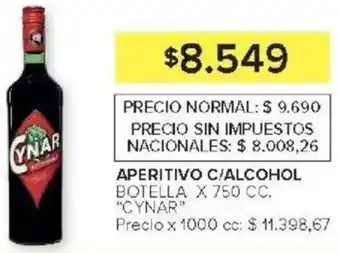 Carrefour Cynar aperitivo c/alcohol botella oferta