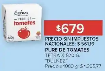 Carrefour Bulnez pure de tomates tetra oferta