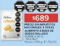 Carrefour Bulnez alimento a base de queso rallado sobre oferta