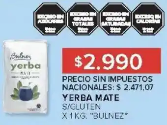 Carrefour Bulnez yerba mate s/gluten oferta