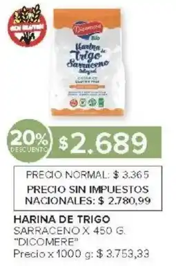 Carrefour Dicomere harina de trigo sarraceno oferta
