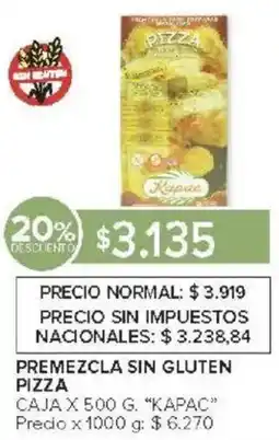 Carrefour Kapac premezcla sin gluten pizza caja oferta