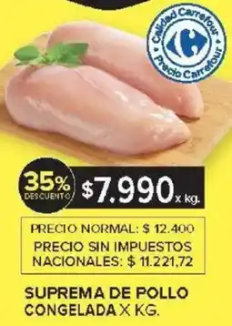 Carrefour Suprema de pollo congelada oferta