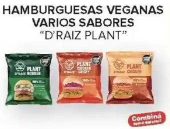 Carrefour D'raiz plant hamburguesas veganas varios sabores oferta