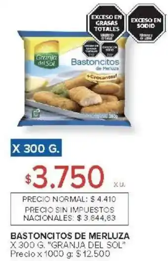Carrefour Granja del sol bastoncitos de merluza oferta