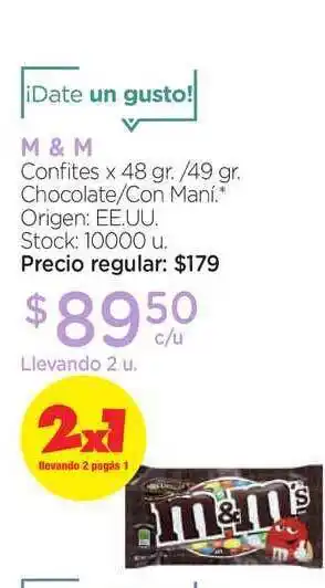 Farmacity M & M Confites Chocolate-con Mani x 48gr / 49gr oferta